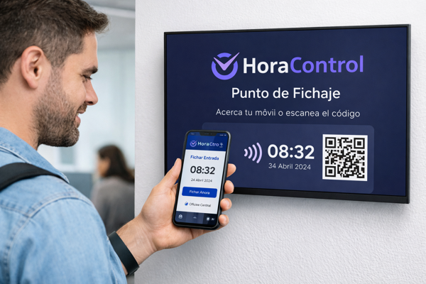 Control Horario Pantalla QR